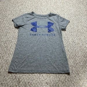 Under Armour Heat Gear Loose Fit Women's Gray XS Short Sleeve Round Neck T Shirt